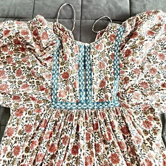 Cleobella Women’s Bohemian Magdalena Sunset Mini Dress With Tie Belt Size Large - Picture 4 of 9